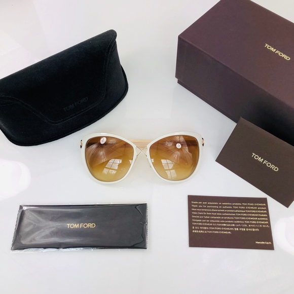 New TOM FORD Gradient White Butterfly Sunglasses - Picture 3 of 8